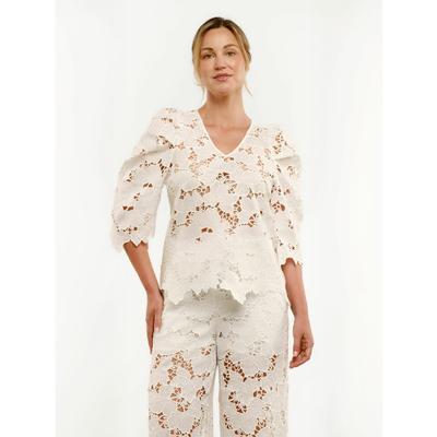 Blusentop LIBERTÉ ESSENTIEL "Liberté Essentiel Shirt ROSSIE", Damen, Gr. XL, weiß, Obermaterial: 100% Polyester, Blusen Blusentop