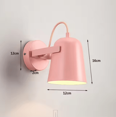 Inspire Curations Nordic Macaron Adjustable LED Wall Lamp pink without Bulb