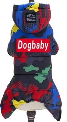 Uplifted Goods Waterproof Winter Dog Jumpsuit With Hood print Red l