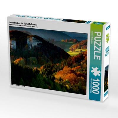 CALVENDO Puzzle Herbstfarben im Jura (Schweiz) | 1000 Teile Lege-Größe 64x48cm Foto-Puzzle für glückliche Stunden