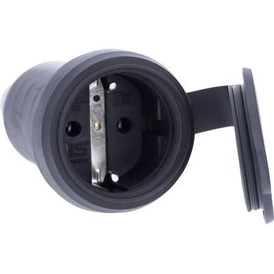 AS Schwabe 60419 Schutzkontaktkupplung 230V Schwarz IP44