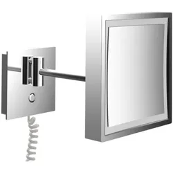 Emco Pure LED-Rasier-/Kosmetikspiegel 109406010 203 mm, eckig, Vergrößerung 3-fach, chrom