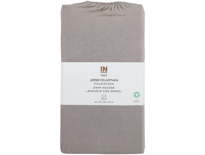 Inhouse Fixleintuch Gots Jersey Elasthan 140x210 sand