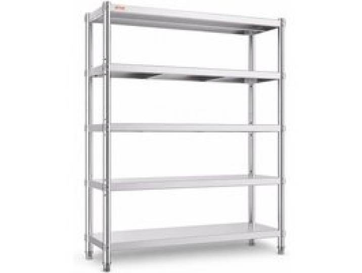 VEVOR Étagère de Cuisine INOX 1200x455x1830 mm Table Rangement Cuisine 5 Étage Universelle Étagère à Épices Professionnelle