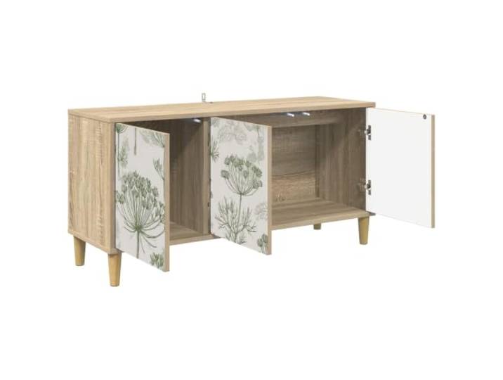 PUGYNBK TV-Möbel Gotha 102 x 33 x 50 cm Sonoma Technisches Holz, erhöhte Beine, geräumige Aufbewahrung, einfache Reinigung