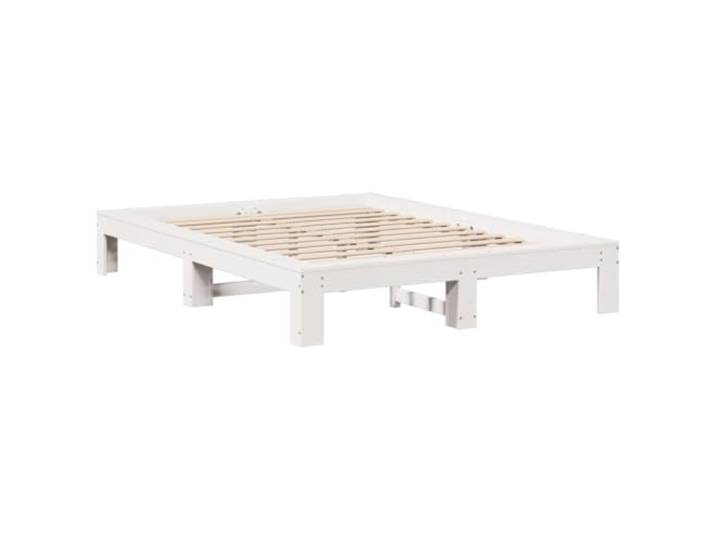 KTHLBRH Weißes Bett, 140 x 200 cm, Gestell aus massivem Kiefernholz Lattenrost inklusive, stabile Füße, atmungsaktive Unterstützung, ohne Matratze