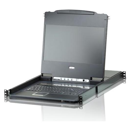 Aten CL6708MW IT Single Rail KVM-Switch 8-Port 17,3"-LCD (USB DVI) IT-Layout (CL6708MW IT)