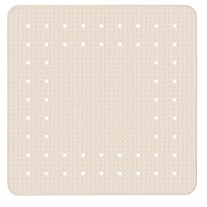 Wenko Duschmatte Mirasol, 54 x 54 cm, Kunststoff, rutschfest, mit Saugnäpfen, beige