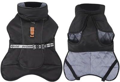 Uplifted Goods Winter Windproof Big Dog Jacket For Warmth And Outdoor Protection black 6xl
