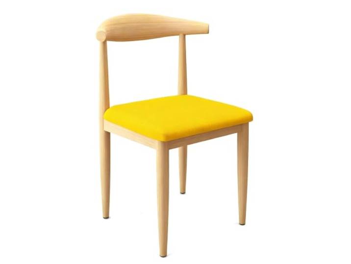FCZVWPR Gepolsterter Esszimmerstuhl, Küchenstuhl, Empfangshocker Robuster, Stapelbarer Stuhl Mit Kohlenstoffstahlrahmen, For Esszimmer Und Gewerbliche(Yellow)