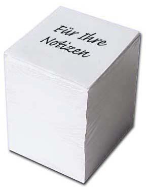 neutral Notizzettel 9.7 cm x 9.7 cm weiß 100110259469593