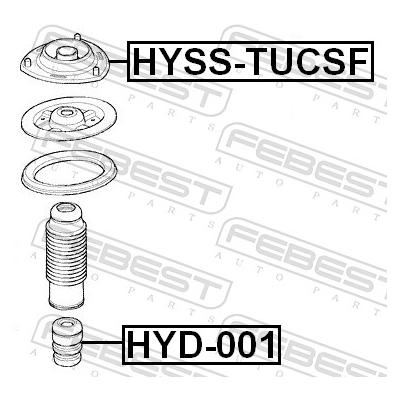 FEBEST Anschlagpuffer, Federung hyd001 Vorderachse für HYUNDAI