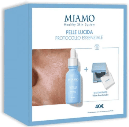 Miamo Protocollo Pelle Lucida Cofanetto Con Oil Free Gel 30 ml + Blotting Paper 100 Veline