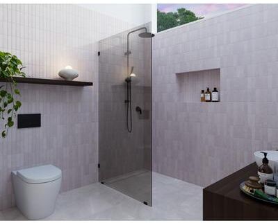Glass Warehouse Ursa 36 in. x 78 in. Fully Frameless Glass Shower Panel - Single Fixed Panel with Gray Tint