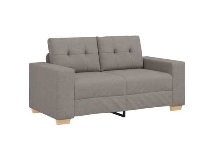 KUTYWEXFM Loveseat Sofa 2-Sitzer Stoff Couch Taupe 160x77x82 cm Zweisitzer Polstersofa mit dicker Schaumstoffpolsterung und Holz-Metall-Rahmen für Wohnzimmer und Empfangsbereich.