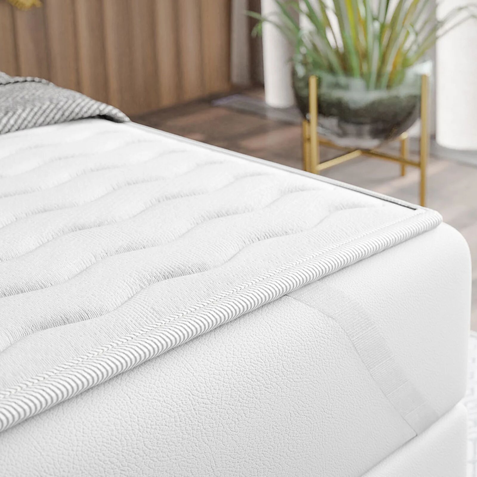 garneroarredamenti Topper piazza e mezza 120x200cm trapuntato imbottito con elastici bianco Corsica