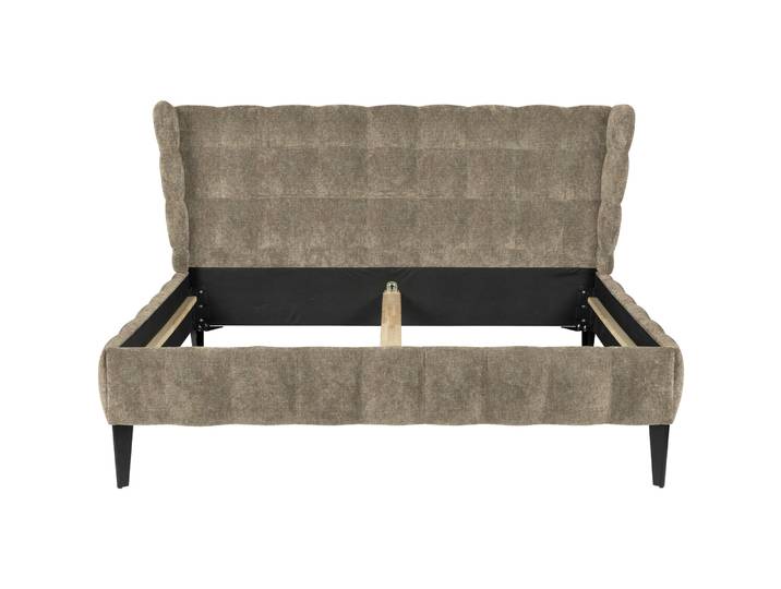 Bett Hemingway beige Stoff 180 x 210 cm