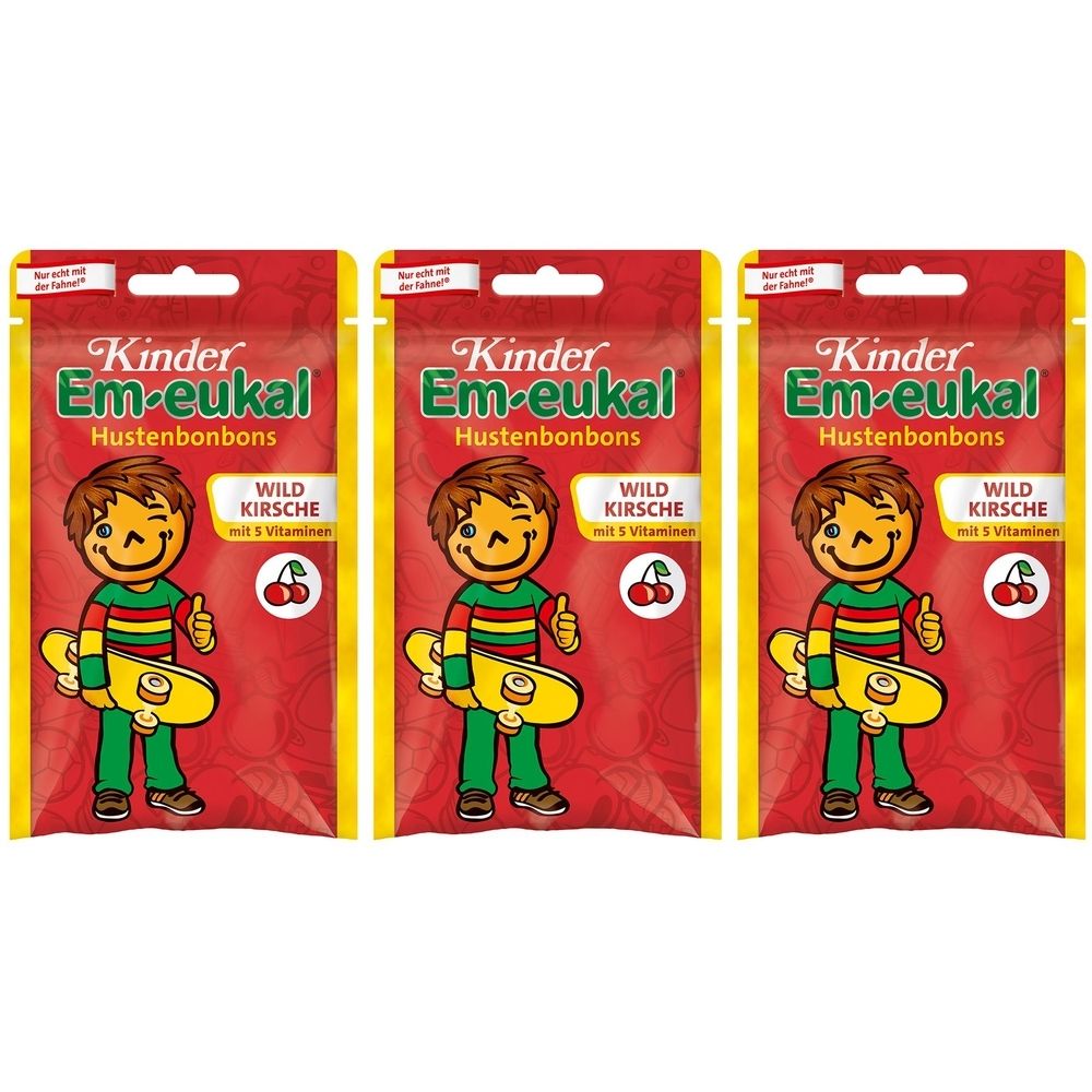 3x Em-Eukal Kinder Bonbons zuckerhaltig 3x75 g