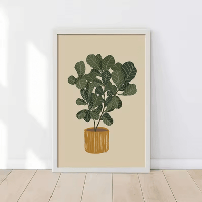 Inspire Picks Green Botanical Leaves Canvas Wall Art Calming Nature Houseplant Decor 5 20x30cm