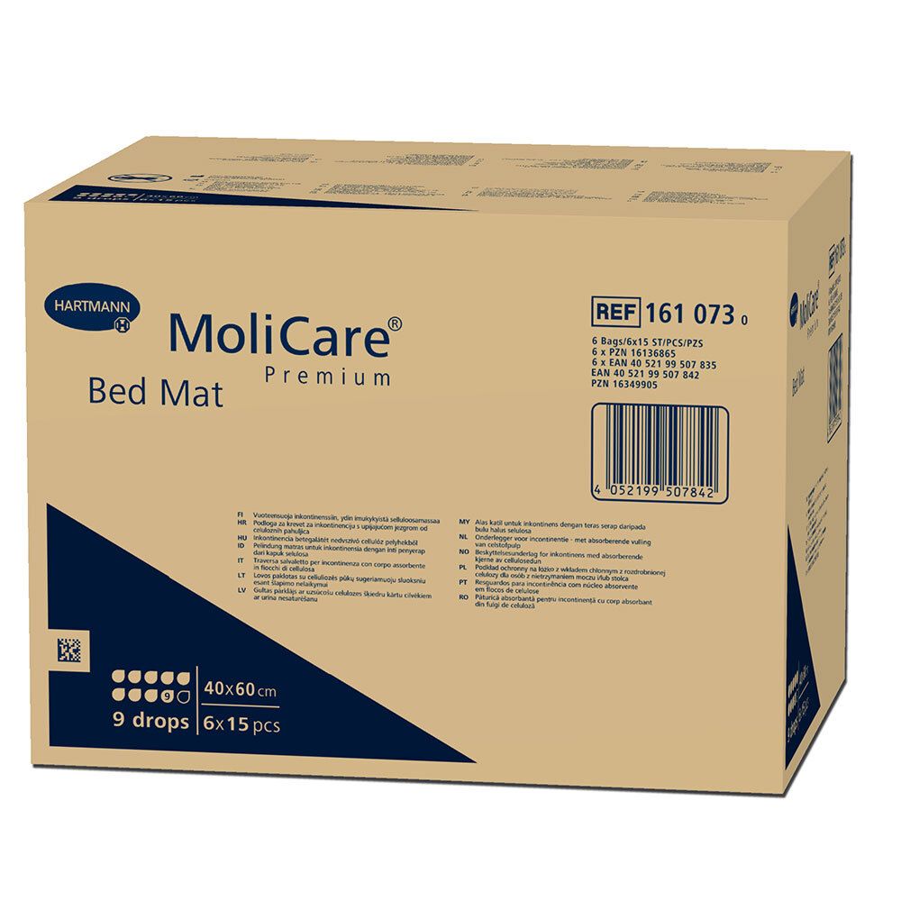 Molicare Premium Bed Mat 9 Tropfen 40x60 cm 6x15 St Unterlagen