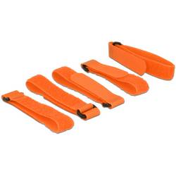 Delock Klettkabelbinder zum Bündeln (L x B) 300 mm x 20 mm Orange 5 St. 18707