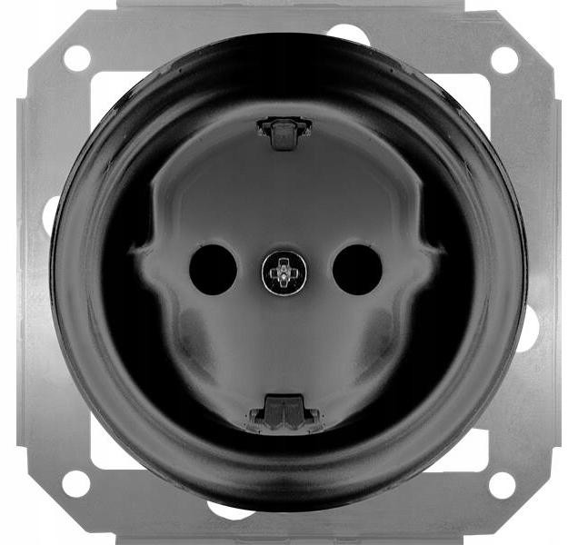 TG ELECTRO TG-RC-51SB retro stopcontact, zwart keramiek, inbouw