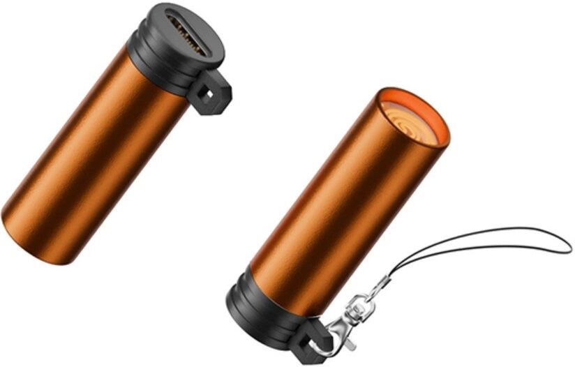 INF Type-C Mini-Blas-Zündung Feuerzeug (2er-Pack) — USB-C 6.5W 5V1.3A, Aluminiumlegierung, winddicht Orange