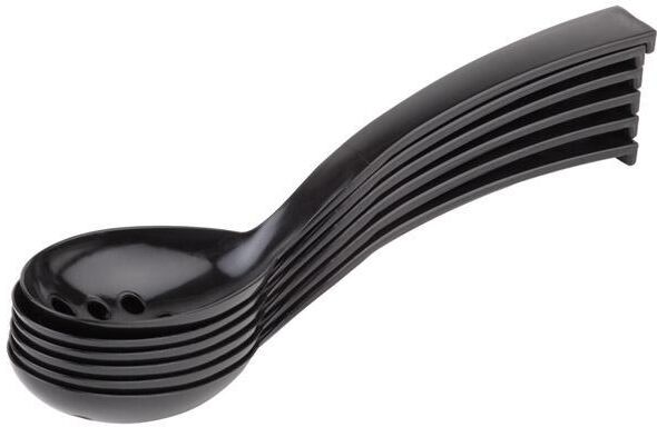 APS Set 6 cucchiai per olive 23 x 6 cm Nero