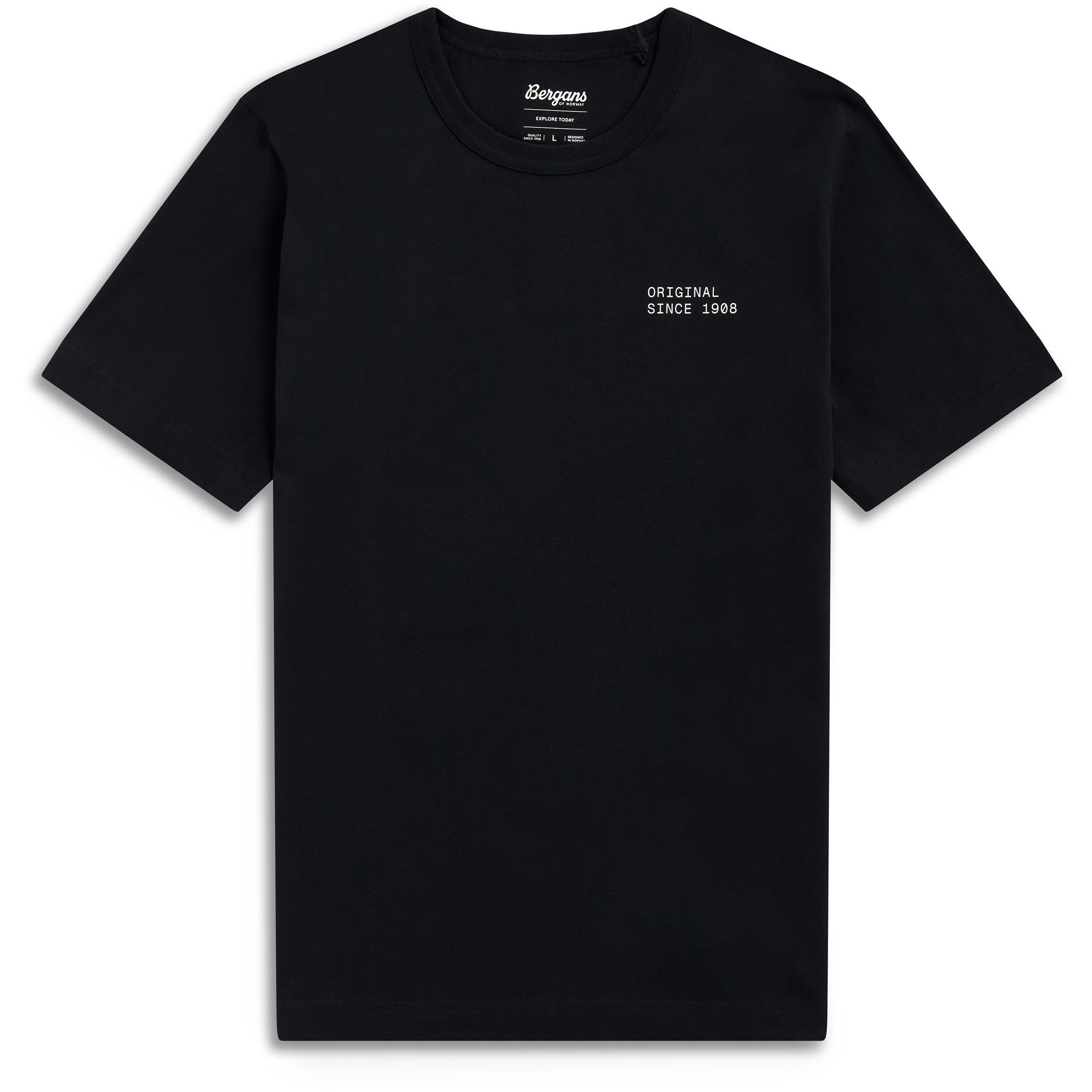 Bergans Original Cotton Herren T-Shirts schwarz Größe M Trekking Widerstandsfähig