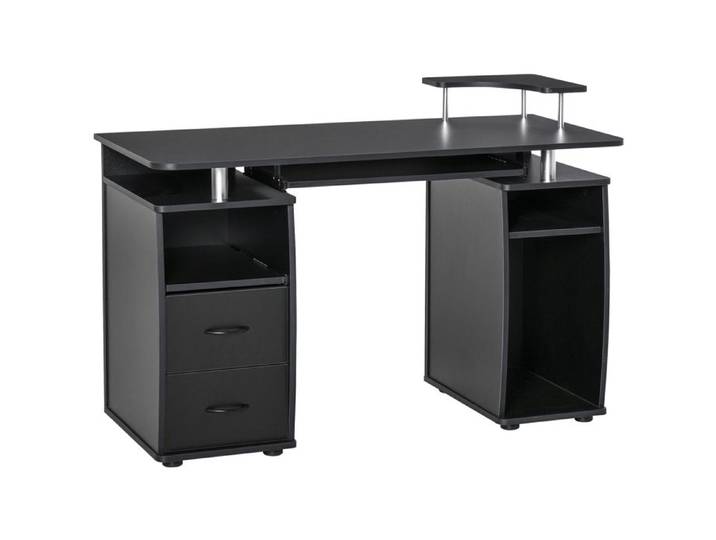 HOMCOM - bureau design - Bois - 120x55x85cm - Noir