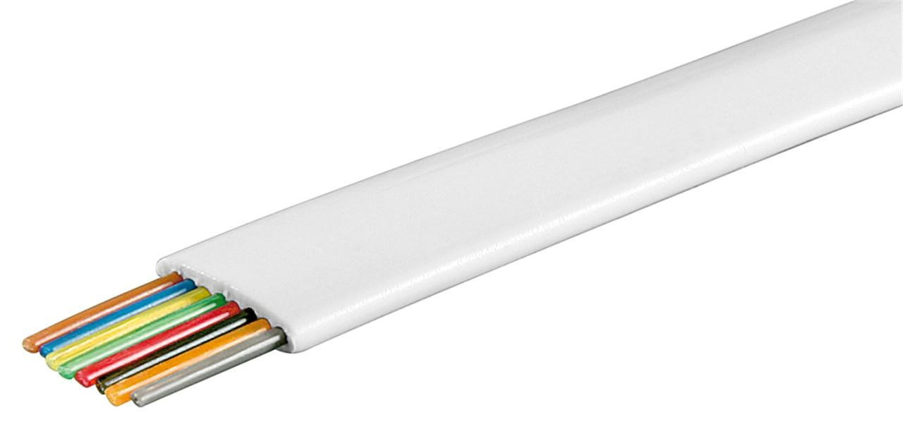 Goobay telefoonkabel plat, 8-aderig, wit, 100 meter