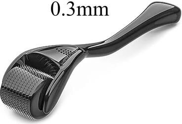Uplift Essentials 540 Titanium Microneedle Derma Roller For Hair, Beard And Skin Rejuvenation (0.2 0.25 0.3mm) black 0.3mm