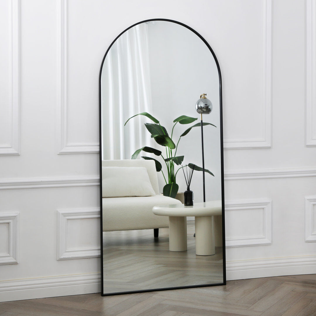 Fairmont Park Stoneridge Arch Leaning Full Length Mirror Black 170cm H X 3cm D