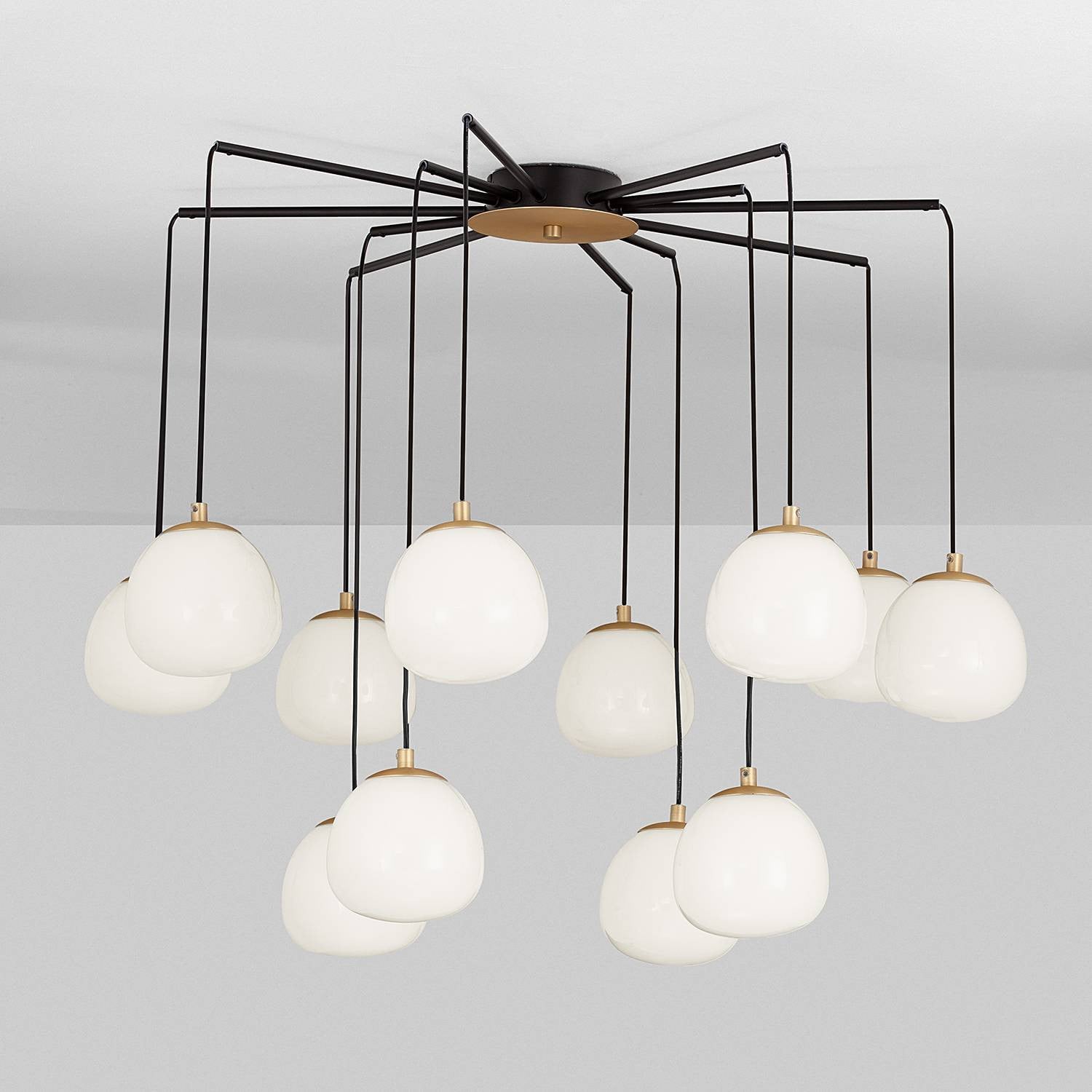 home24 Hanglamp The Egg goud/zwart, Diameter: 75 cm, Aluminium, G9