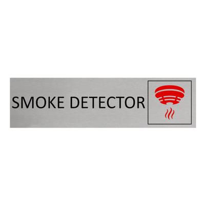 CombiCraft Aluminium Türschild Smoke Detector 165x45mm mit 3M-Tape zur Befestigung, einfache Kennzeichnung von Räumen und Bereichen