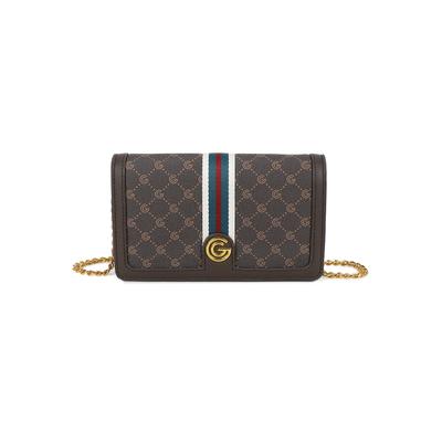 Geldbörse "QUEEN", Damen, braun, Lederimitat, GABRIELLA G BY GABRIELLA GUCCI, kontrastfarbene Details, unifarben, Kleinlederwaren, Damen Geldbeutel, Portemonnaie mit Kontrastbesatz