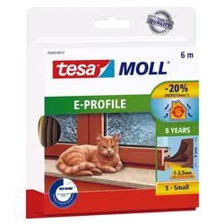 tesa Dichtungsbänder tesamoll E-Profil Gummidichtung 9 mm x 6 m braun