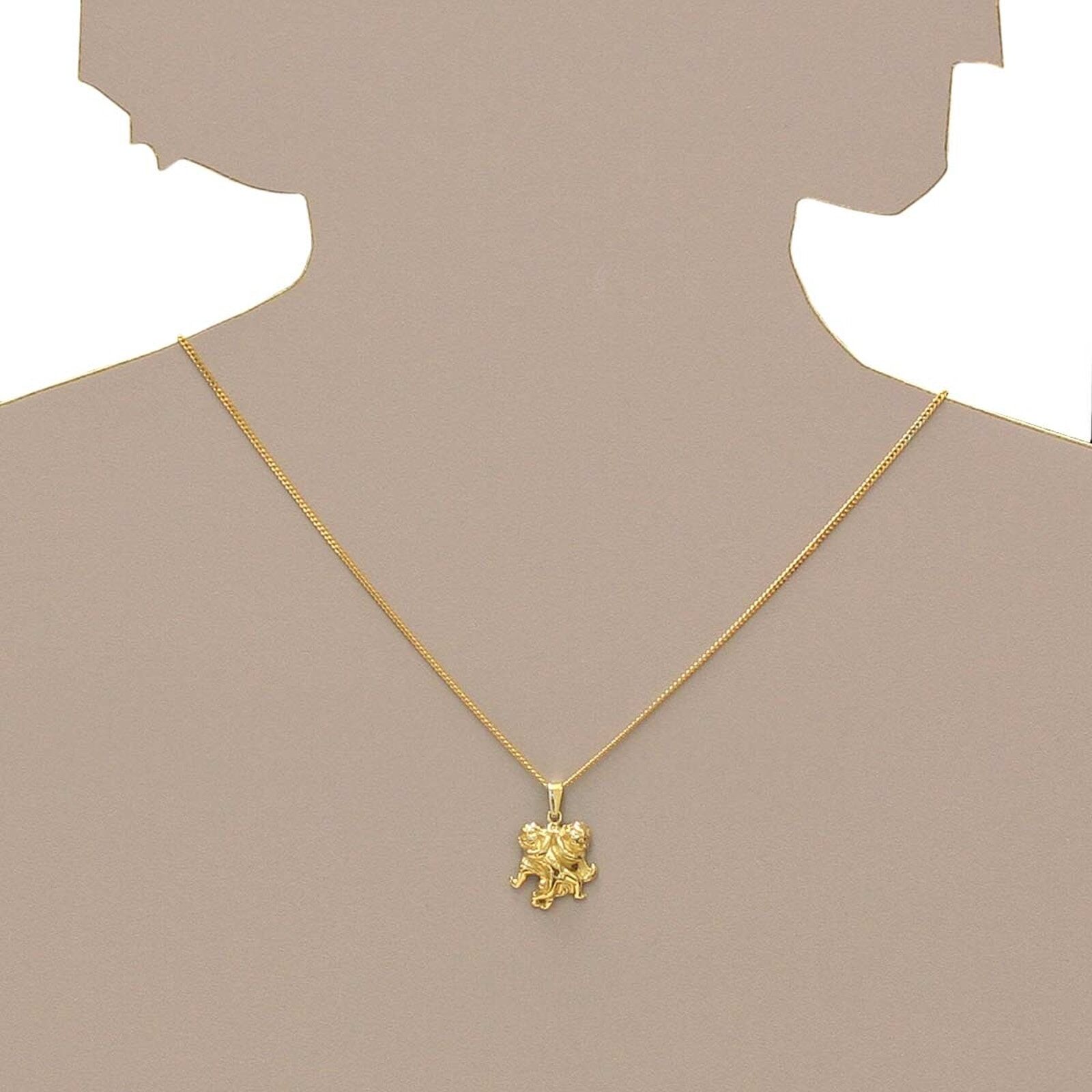 Kettenanhänger OSTSEE-SCHMUCK "- Tierkreiszeichen Zwillinge - Gold 333/000 -" Gr. 25, gold (gold 333, goldfarben, gelb), Schmuckanhänger, Damen, Gelbgold 333, Kettenanhänger