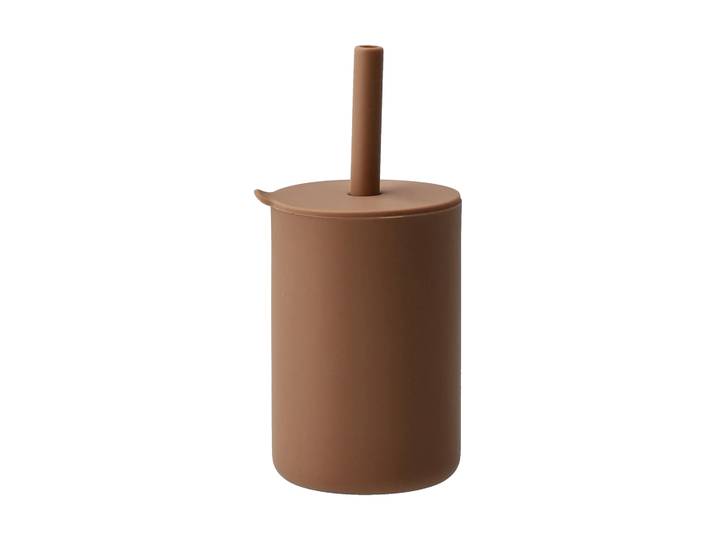 Scandi Living Tasse Vega avec paille en silicone Noisette