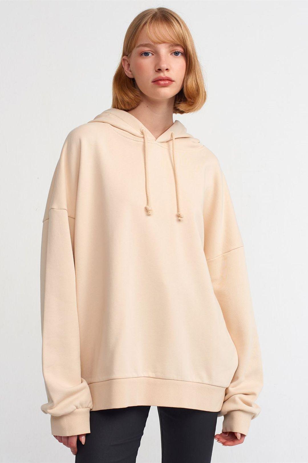 Oversized Baumwollkapuzensweatshirt