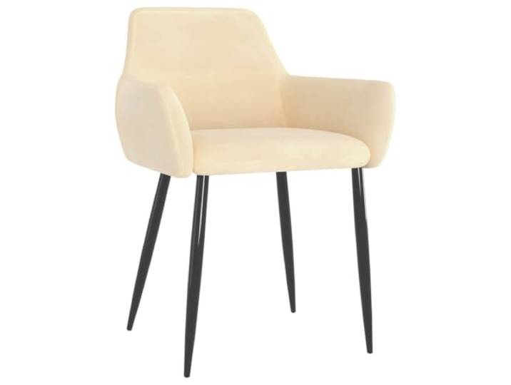 POUFGDR Esszimmerstühle, 2 Stück, cremefarben, Samt Weicher Samt, bequeme Rückenlehne, Metallbeine, Stabilität, Robustheit, Küche