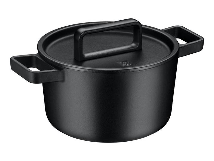 WMF Bräter Flavour, Gusseisen Bräter Induktion, Schmortopf emailliert, Gusseisen, Gusseisen-Kochgeschirr, Deckel mit Kondensationsnoppen