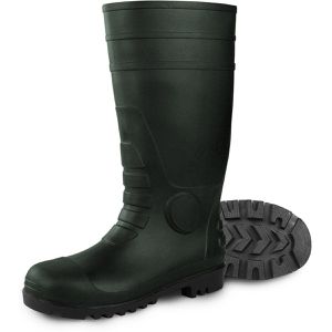 Hase Gummistiefel Wiesmoor Green Unisex, 650000G, S5 FO SR, Halbschaft, PVC, dunkelgrün, Größe 44