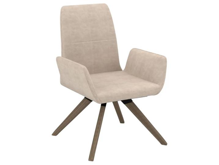 Stuhl Sirius - von UrbanDesign Drehfunktion, Fuss Eiche, Stoff naturel