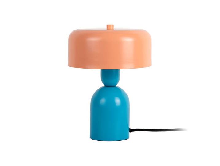 Tischlampe Monaco - Künstlerische Lampe aus Eisen - Blau & Orange - Luxusbetten24