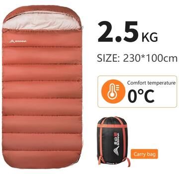 Uplifted Finds Large 3 Season Camping Sleeping Bag Wide Long Size For Adults red 2.5 Kg