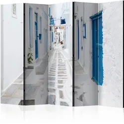 Paravent Greek Dream Island II Weiß/Hellblau