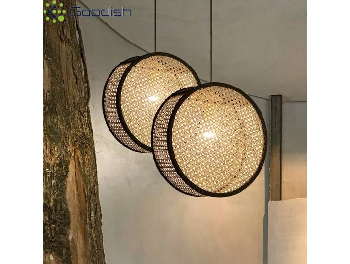 Lampes suspendues rondes en rotin tissé nordique minimaliste moderne, lampes LED créatives pour le salon, décoration de la maison, lustre