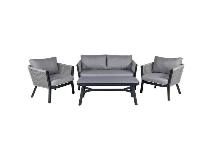 Loungegarnitur Virya Grau/Schwarz