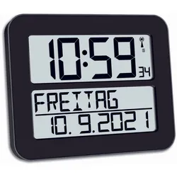 TFA® digitale Funkwanduhr 60.4512.01 schwarz